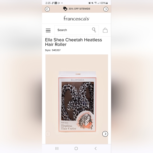 Ella Shea Cheetah Print Heatless Hair Roller by Francesca's - Picture 1 of 4